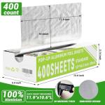 Pre-Cut Aluminum Foil Sheets, 400 Count