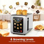 WHALL Touch Screen 2-Slice Stainless Steel Toaster