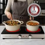 OVENTE 1800W Infrared Double Burner Hot Plate