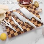 WEISHEHUG 5-Piece White Knife Set with Block