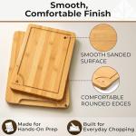 Bamboo Cutting Board Set with Handles - 3 Pieces