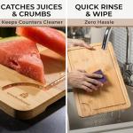 Bamboo Cutting Board Set with Handles - 3 Pieces