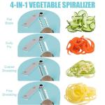 Maxceysen 4-in-1 Vegetable Spiralizer with Suction Cup