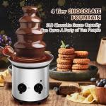 ZEVELOO Electric 4-Tier Chocolate Fondue Fountain
