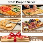 Bamboo Cutting Board Set with Handles - 3 Pieces