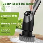 Electric Spin Scrubber with Adjustable Handle and LCD Display