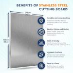 Unox Stainless Steel Reversible Cutting Board, 16x12 Inch