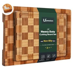 Bamboo Cutting Board Set - Heavy Duty 2 Pack