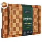 Bamboo Cutting Board Set - Heavy Duty 2 Pack