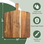 Acacia Wood Cutting Board with Handle, 17” x 13”