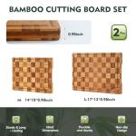 Bamboo Cutting Board Set - Heavy Duty 2 Pack