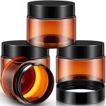 Patelai 4 Pack Wide-Mouth Plastic Storage Jars