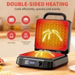 Dual Belgian Waffle Maker with Nonstick Plates