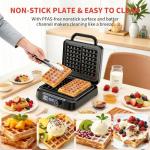 Dual Belgian Waffle Maker with Nonstick Plates