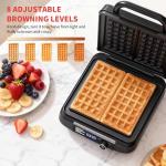 Dual Belgian Waffle Maker with Nonstick Plates