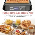Dual Belgian Waffle Maker with Nonstick Plates