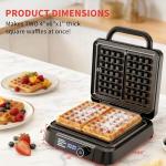 Dual Belgian Waffle Maker with Nonstick Plates