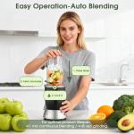 High-Speed Portable Smoothie Blender with Cups and Lids