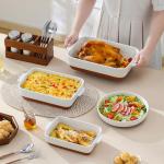 MALACASA 3-Piece Ceramic Casserole Dish Set