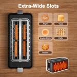 Mecity 4-Slice Long Slot Toaster with Timer