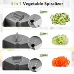 3-in-1 Vegetable Spiralizer and Slicer (Grey)