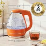 OVENTE 1.5L Glass Electric Kettle with Auto Shut-Off