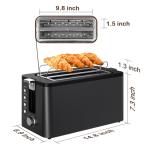 Mecity 4-Slice Long Slot Toaster with Timer
