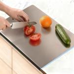 Large Stainless Steel Cutting Board with Non-Slip Mat