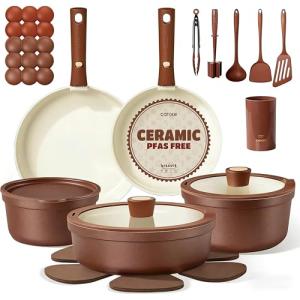 CAROTE 22-Piece Nonstick Ceramic Cookware Set