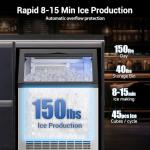 150 lbs Stainless Steel Under Counter Ice Maker