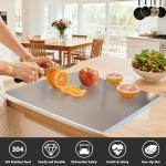 Large Stainless Steel Cutting Board with Non-Slip Mat