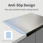 Large Stainless Steel Cutting Board with Non-Slip Mat