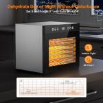 8-Tray Stainless Steel Food Dehydrator with Timer