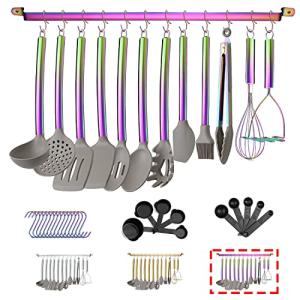 38-Piece Rainbow Silicone Utensil Set with Rack