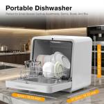 MOMOKOVA Portable Countertop Dishwasher with 7 Wash Programs