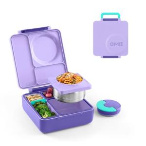 OmieBox Insulated Bento Box for Kids - Purple Plum