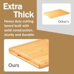 Bamboo Cutting Board with Juice Grooves & Handles
