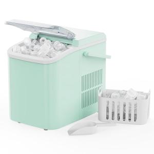 Portable Countertop Ice Maker with Handle, Green