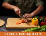 Bamboo Cutting Board with Juice Grooves & Handles