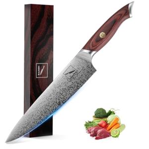 Hinye 8" High Carbon Chef Knife with Redwood Handle