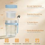 16 oz Glass Overnight Oats Containers with Lids