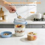 16 oz Glass Overnight Oats Containers with Lids