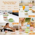 16 oz Glass Overnight Oats Containers with Lids