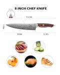 Hinye 8" High Carbon Chef Knife with Redwood Handle