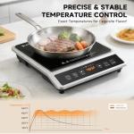AMZCHEF 1800W Portable Induction Cooktop with Smart Functions