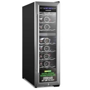 Nutrichef Dual Zone Wine Fridge Cooler 24 Bottles