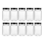 16 oz Clear Plastic Storage Jars with Lids - 10 Pack