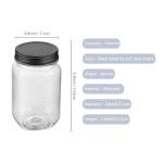 16 oz Clear Plastic Storage Jars with Lids - 10 Pack