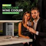 Nutrichef Dual Zone Wine Fridge Cooler 24 Bottles
