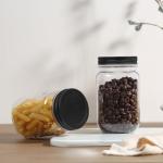 16 oz Clear Plastic Storage Jars with Lids - 10 Pack